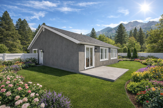 Exterior - Rear Elevation for Craftsman House Plan #1060-449 - 2 bed, 2 bath