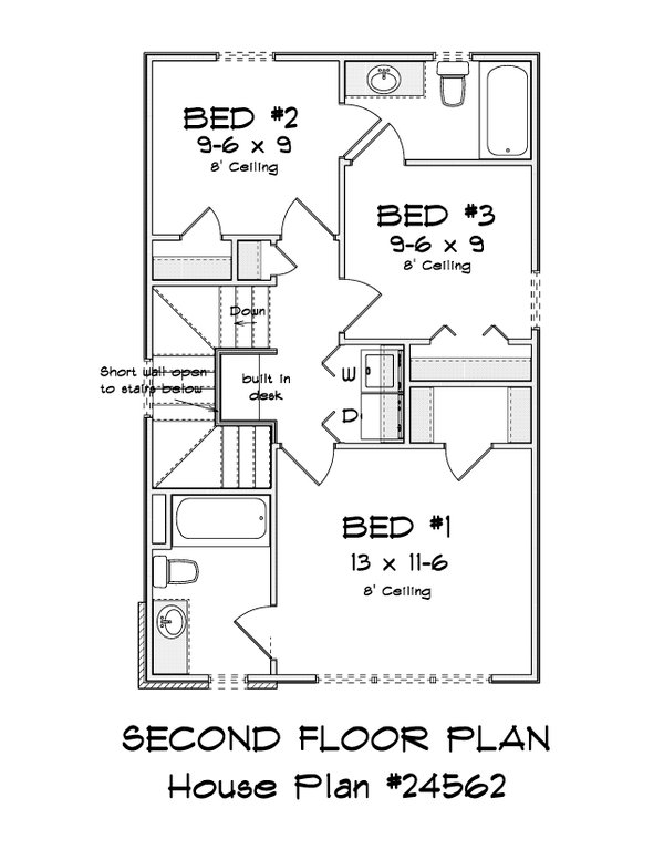 House Blueprint - Modern Floor Plan - Upper Floor Plan #513-2355