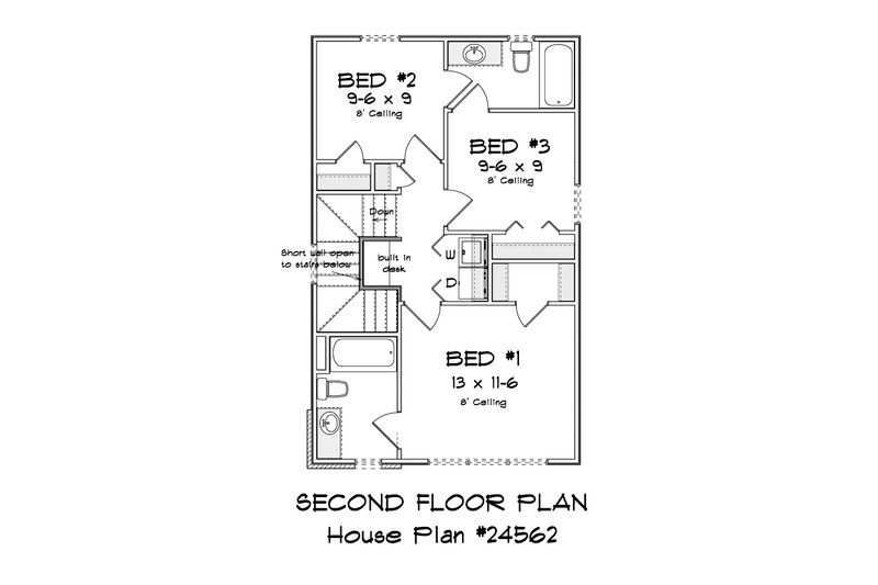 House Plan Design - Floor Plan - Upper Floor for Modern House Plan #513-2355 - 3 bed, 2.5 bath
