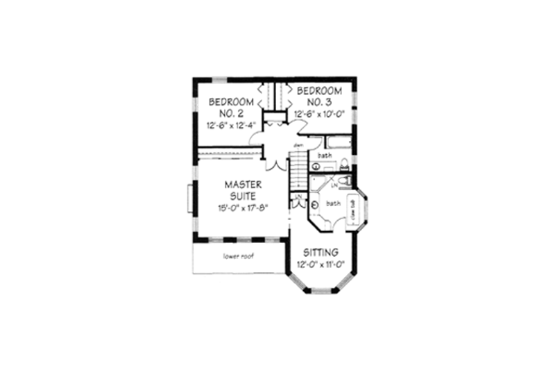Home Plan - Floor Plan - Upper Floor for European House Plan #117-136 - 3 bed, 3 bath