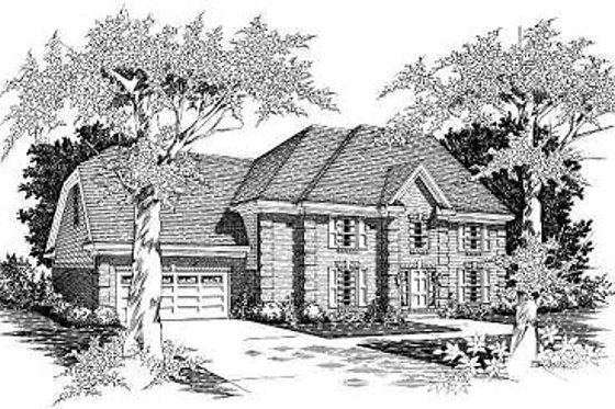 Exterior - Front Elevation for European House Plan #329-261 - 3 bed, 2.5 bath