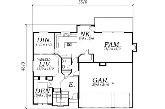 Floor Plan - Main Floor House Plan #130-133 - 6 bed, 3.5 bath