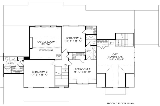 Floor Plan - Upper Floor for Farmhouse House Plan #927-1031 - 5 bed, 5 bath