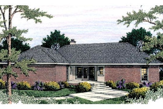 Exterior - Rear Elevation for Traditional House Plan #406-136 - 3 bed, 2.5 bath
