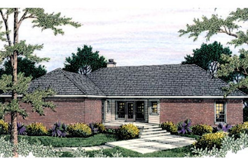 Dream House Plan - Exterior - Rear Elevation for Traditional House Plan #406-136 - 3 bed, 2.5 bath
