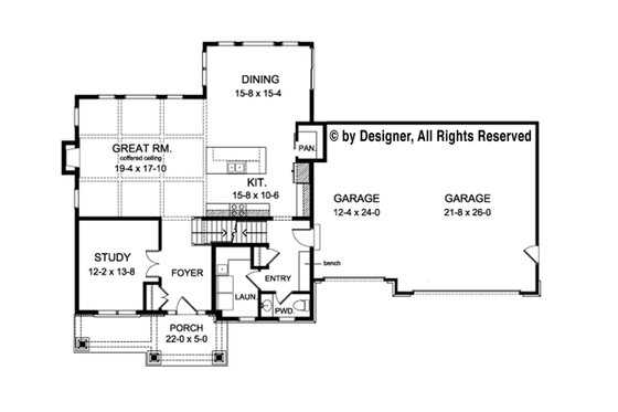 Floor Plan - Main Floor for Colonial House Plan #1010-216 - 4 bed, 2.5 bath