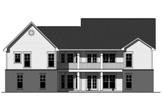 Exterior - Rear Elevation for Craftsman House Plan #21-353 - 3 bed, 2 bath
