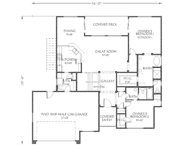 Adobe / Southwestern Floor Plan - Main Floor Plan #24-282