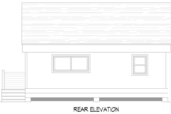 Exterior - Rear Elevation for Modern House Plan #932-343 - 1 bed, 1 bath