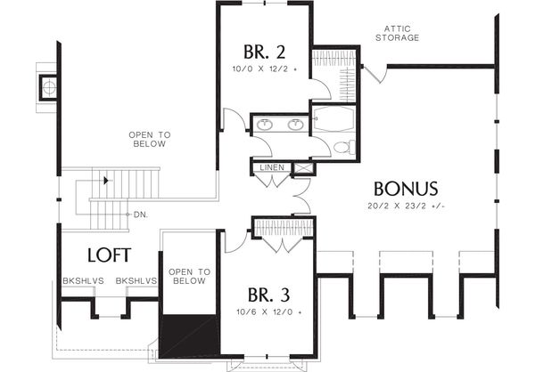 Home Plan - European Floor Plan - Upper Floor Plan #48-459