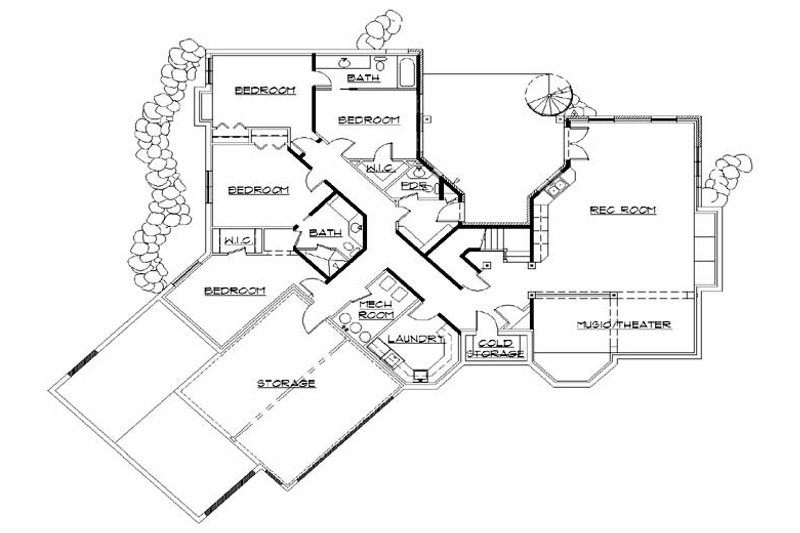 Dream House Plan - Floor Plan - Lower Floor for Traditional House Plan #5-310 - 6 bed, 4.5 bath