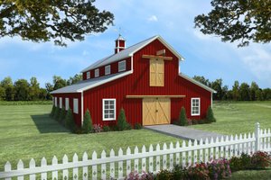 Exterior - Front Elevation 3 for Barndominium House Plan #21-389 - 1 bed, 1 bath