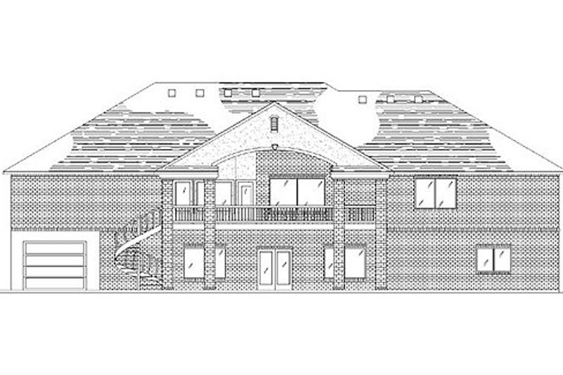Home Plan - Exterior - Rear Elevation for European House Plan #5-265 - 6 bed, 3.5 bath
