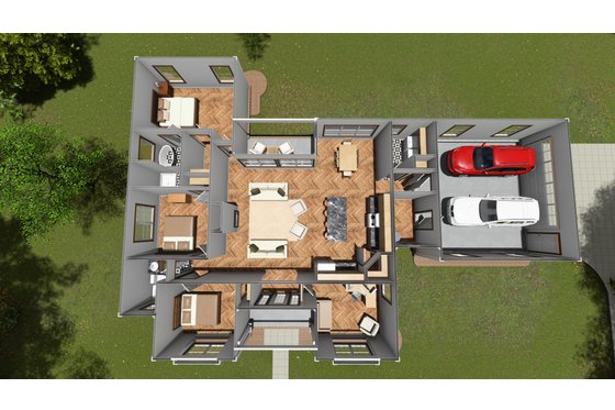 Floor Plan - Main Floor for Cottage House Plan #513-2190 - 3 bed, 2 bath
