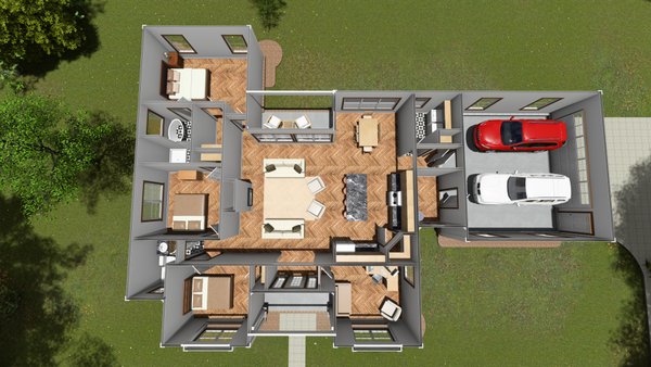 House Blueprint - Cottage Floor Plan - Main Floor Plan #513-2190