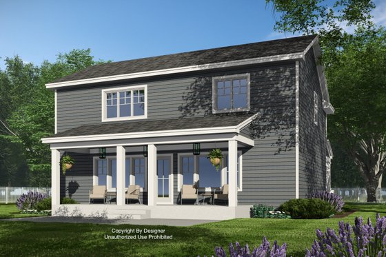 Exterior - Rear Elevation 1 for Craftsman House Plan #51-1382 - 3 bed, 3.5 bath