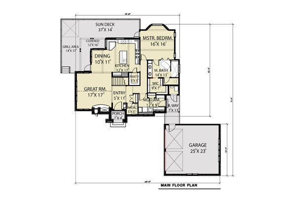 Architectural House Design - Cottage Floor Plan - Main Floor Plan #1070-213