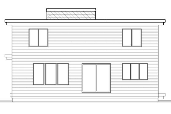 Exterior - Rear Elevation for Contemporary House Plan #51-580 - 5 bed, 4.5 bath