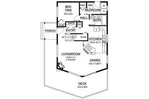 Floor Plan - Main Floor for Cottage House Plan #126-193 - 2 bed, 2 bath