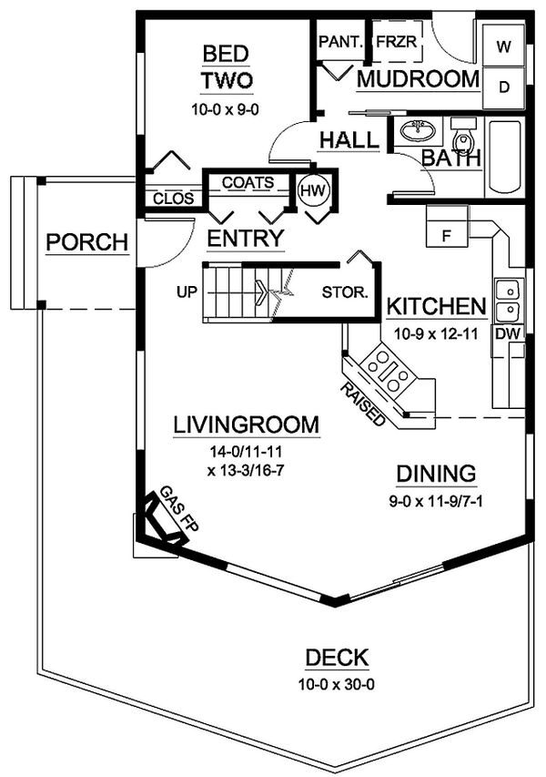House Design - Cottage Floor Plan - Main Floor Plan #126-193