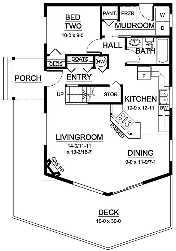 Dream House Plan - Cottage Floor Plan - Main Floor Plan #126-193