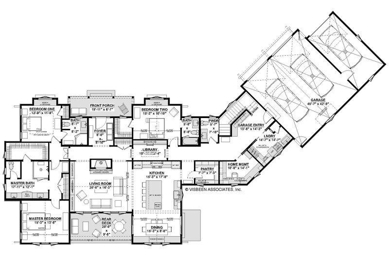 House Plan Design - Floor Plan - Main Floor for Southern House Plan #928-374 - 4 bed, 4.5 bath