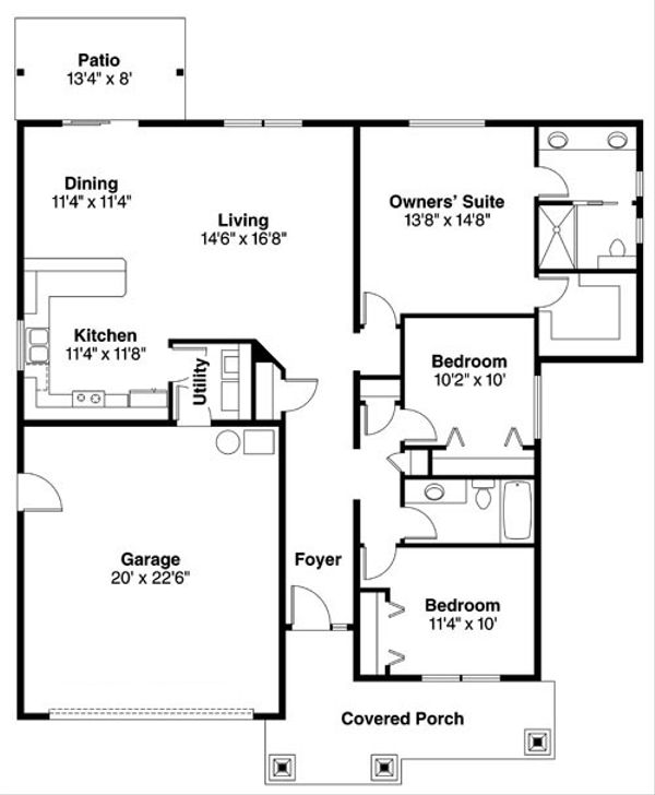 Home Plan - Craftsman Floor Plan - Main Floor Plan #124-776