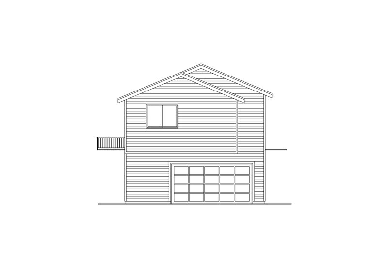 Architectural House Design - Exterior - Rear Elevation for Craftsman House Plan #124-1387 - 3 bed, 2 bath