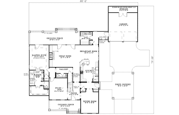 House Plan Design - Colonial Floor Plan - Main Floor Plan #17-2102
