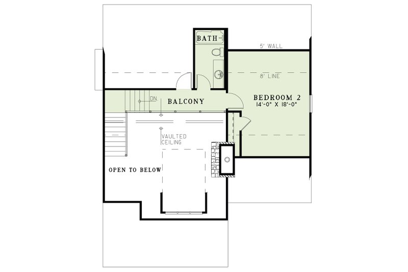Home Plan - Floor Plan - Upper Floor for Mediterranean House Plan #17-3307 - 2 bed, 2 bath