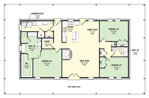 Barndominium Floor Plan - Main Floor Plan #1092-20