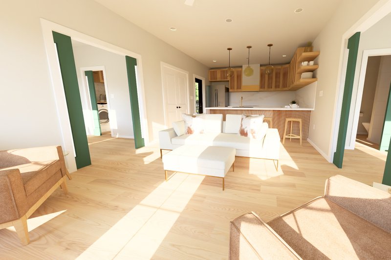 House Design - Interior - Family Room 2 for Farmhouse House Plan #126-295 - 1 bed, 1 bath