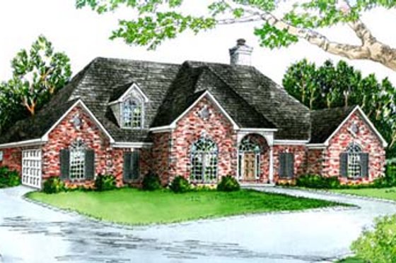 Exterior - Front Elevation for Traditional House Plan #16-160 - 3 bed, 2 bath