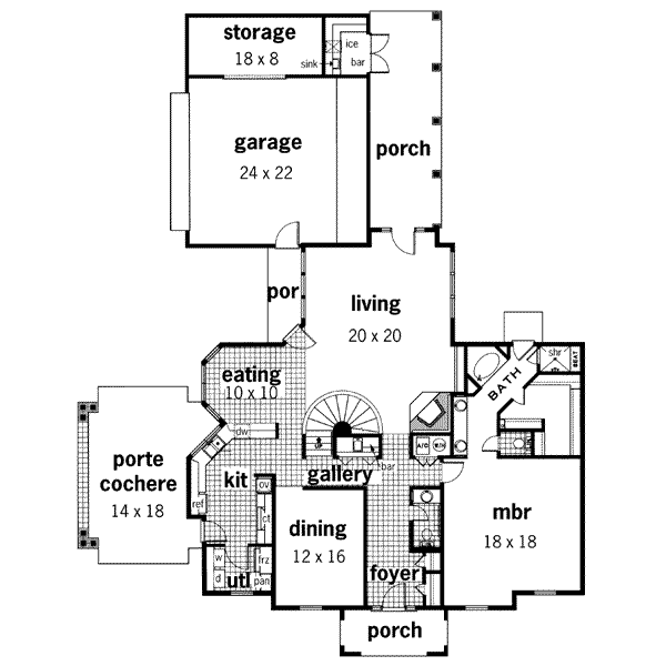 European Floor Plan - Main Floor Plan #45-213