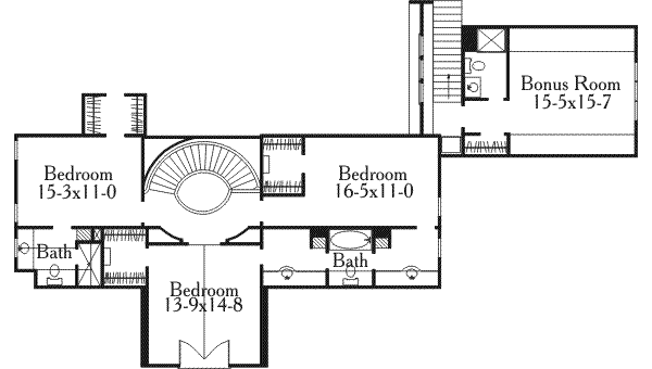 Traditional Floor Plan - Upper Floor Plan #406-226