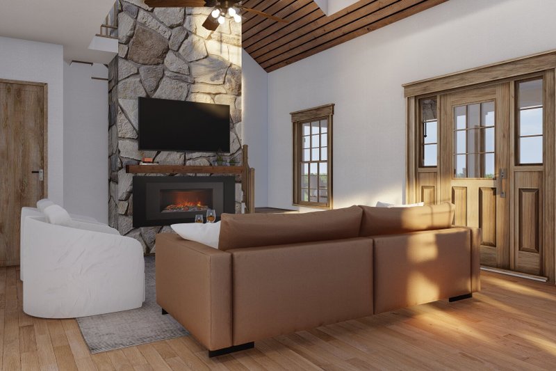 House Plan Design - Interior - Family Room 2 for Farmhouse House Plan #17-2019 - 2 bed, 2 bath
