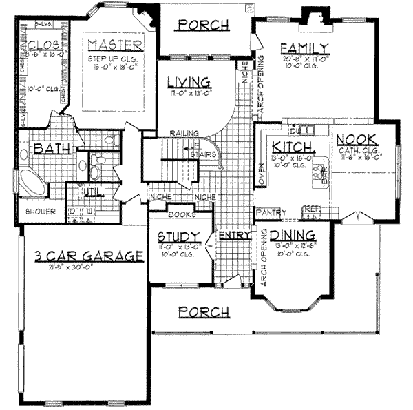 Traditional Floor Plan - Main Floor Plan #62-135