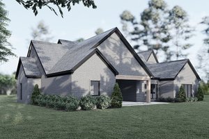 Exterior - Rear Elevation for European House Plan #923-427 - 4 bed, 3 bath
