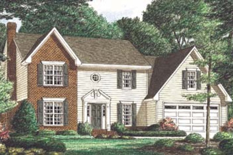 Colonial Style House Plan - 3 Beds 2.5 Baths 1754 Sq/Ft Plan #34-141