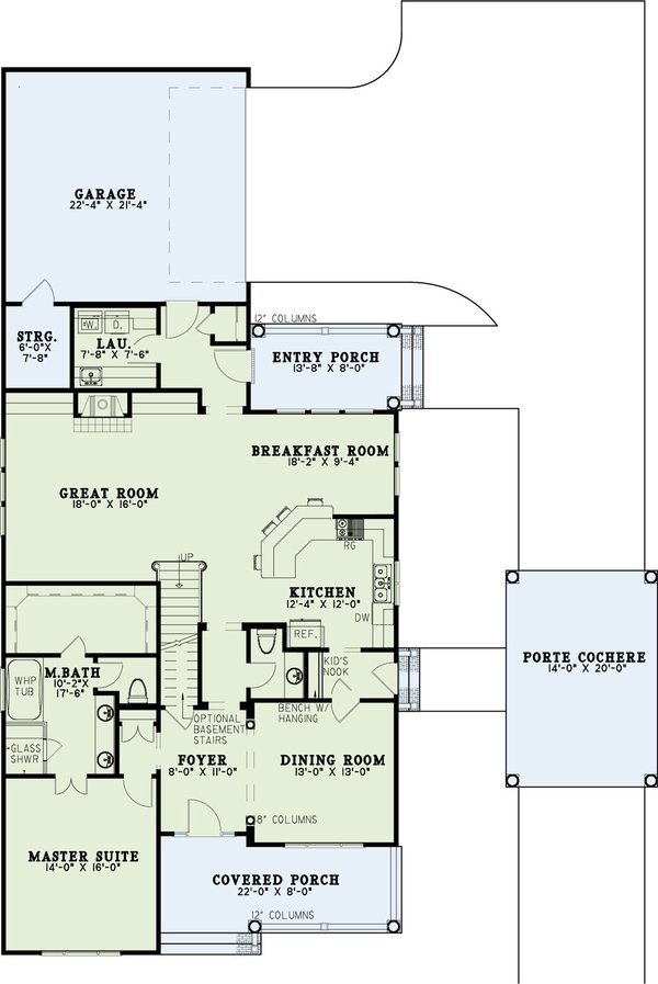 Dream House Plan - Traditional Floor Plan - Main Floor Plan #17-2101