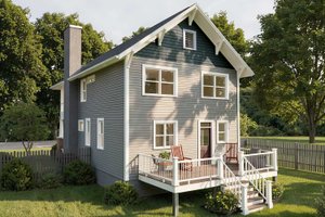 Exterior - Rear Elevation for Craftsman House Plan #79-267 - 3 bed, 2.5 bath