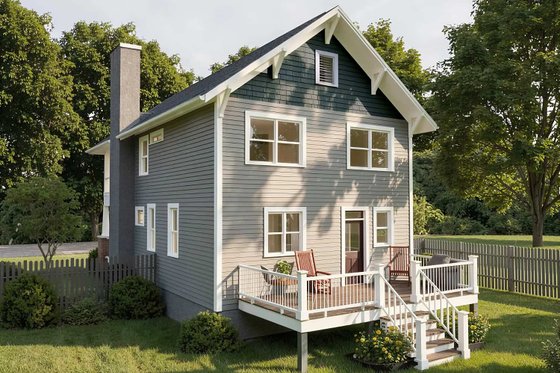 Exterior - Rear Elevation for Craftsman House Plan #79-267 - 3 bed, 2.5 bath