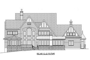 Exterior - Rear Elevation for Tudor House Plan #413-124 - 4 bed, 4 bath