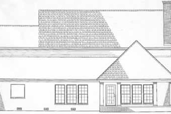 Exterior - Rear Elevation for Southern House Plan #17-2071 - 4 bed, 2.5 bath