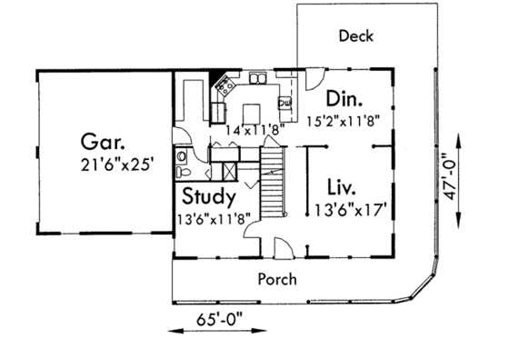 Floor Plan - Main Floor for Country House Plan #303-353 - 4 bed, 2 bath