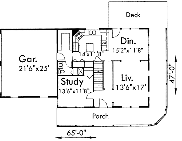 Country Floor Plan - Main Floor Plan #303-353