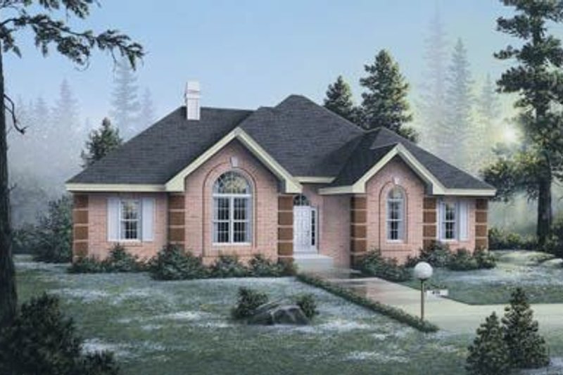 Architectural House Design - Exterior - Front Elevation 3 for European House Plan #57-137 - 4 bed, 2 bath