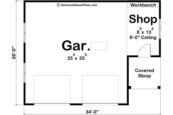 Floor Plan - Main Floor for Farmhouse House Plan #455-235, 0 bath