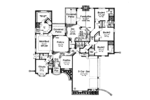 Floor Plan - Main Floor for European House Plan #310-875 - 4 bed, 3.5 bath
