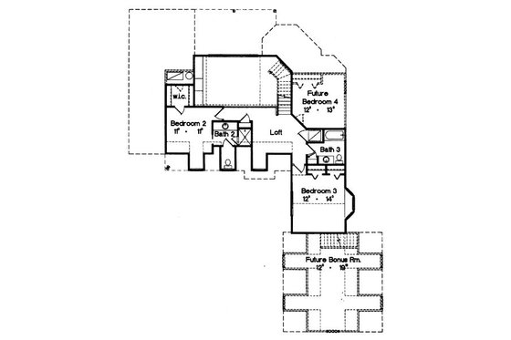 Floor Plan - Upper Floor for Country House Plan #417-231 - 4 bed, 3.5 bath